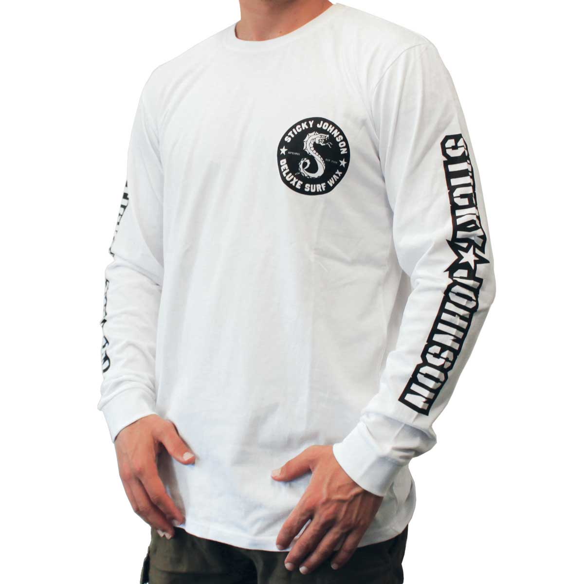 Sticky Johnson Serpent Long Sleeve T – White