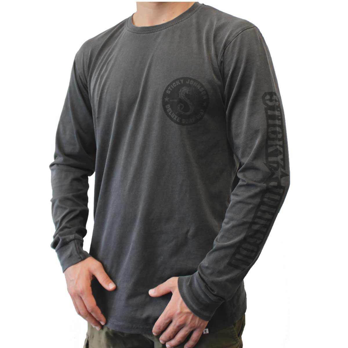 Sticky Johnson Serpent Long Sleeve T – Charcoal