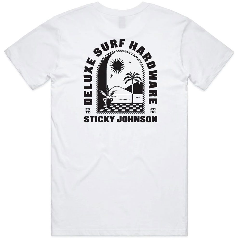 SJ Scene Check Tee - White - Sticky Johnson