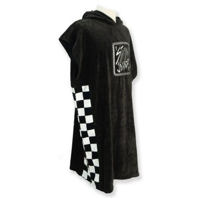Hooded Towel Checker Black
