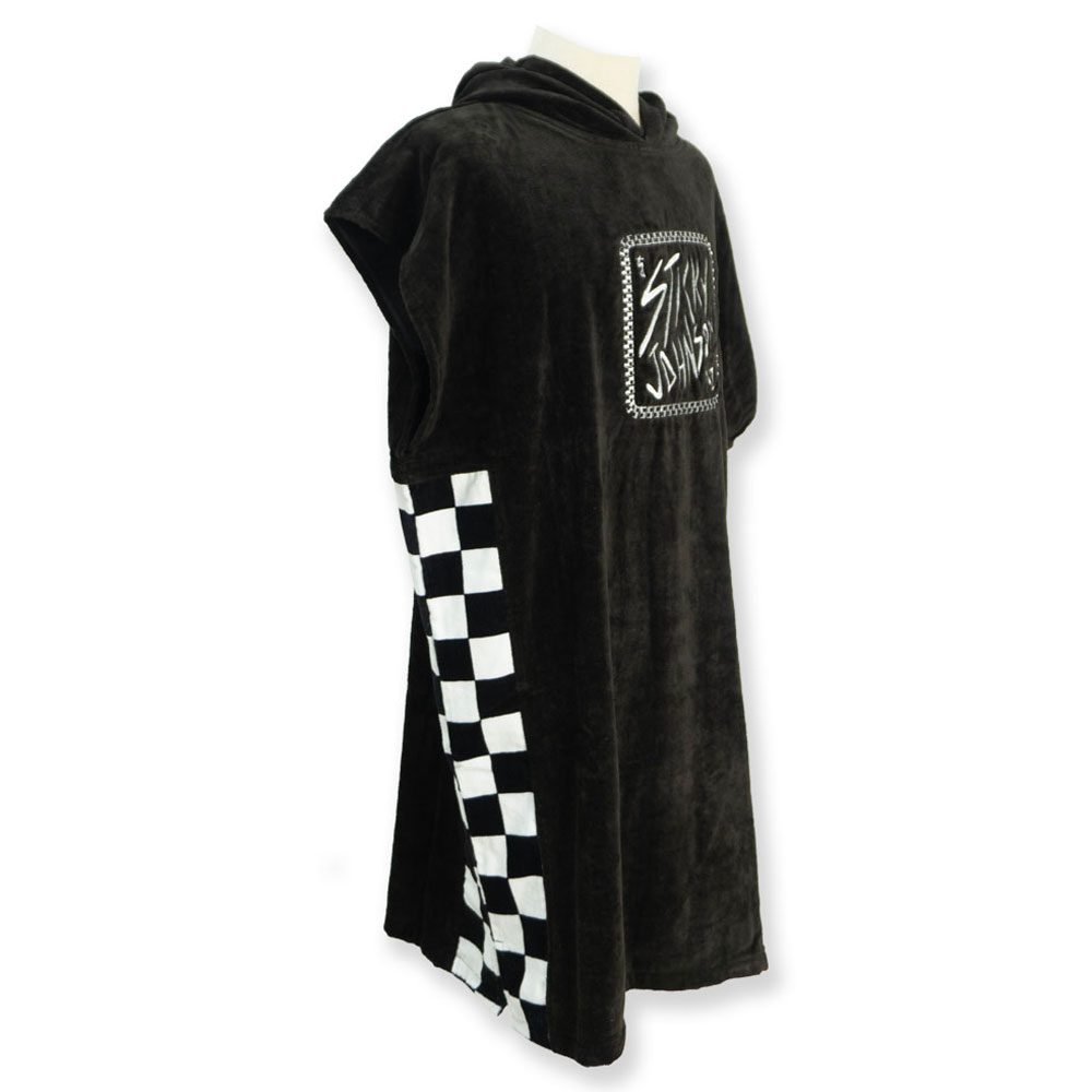 Hooded Towel Checker Black