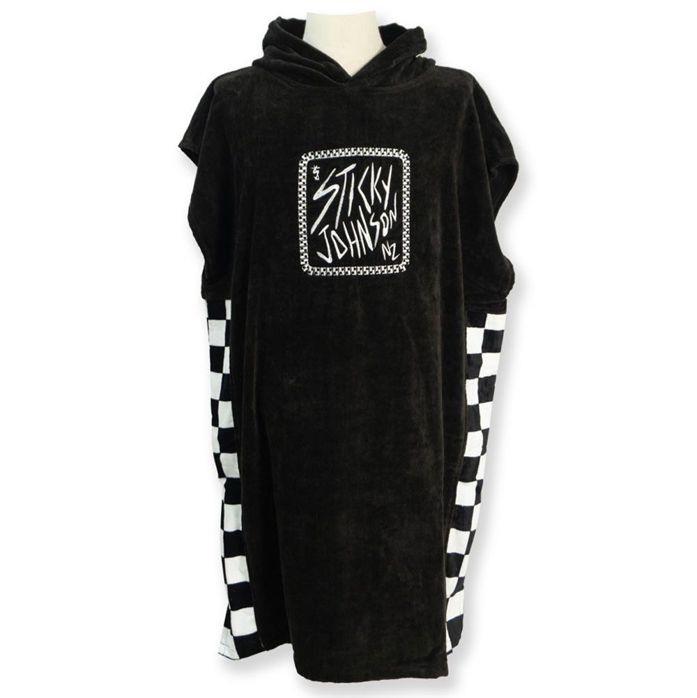 Hooded Towel Checker Black